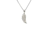 Sterling Silver with Textured Angel Wing Pendant
