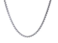 2.2mm Sterling Silver Rhodium Plated Round Box Chain