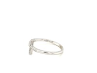 14k White Gold Cross Motif Ring with Diamond Accents (.11cttw)