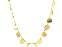 Choker Necklace with Polished Discs in 14k Yellow Gold