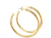 14k Yellow Gold Polished Hoop Earrings
