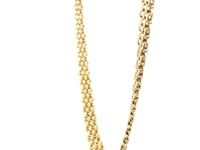14k Yellow Gold Fancy Polished Multi-Row Panther Link Necklace