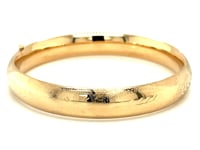 Classic Floral Carved Bangle in 14k Yellow Gold (10.0mm)
