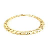8.2mm 14k Yellow Gold Solid Curb Bracelet