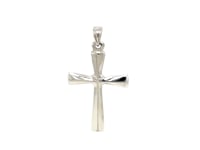 Sterling Silver Domed Rounded Cross Pendant