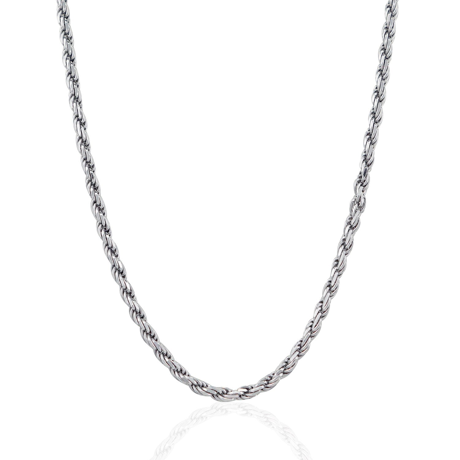 Sterling Silver 3.6mm Diamond Cut Rope Style Chain