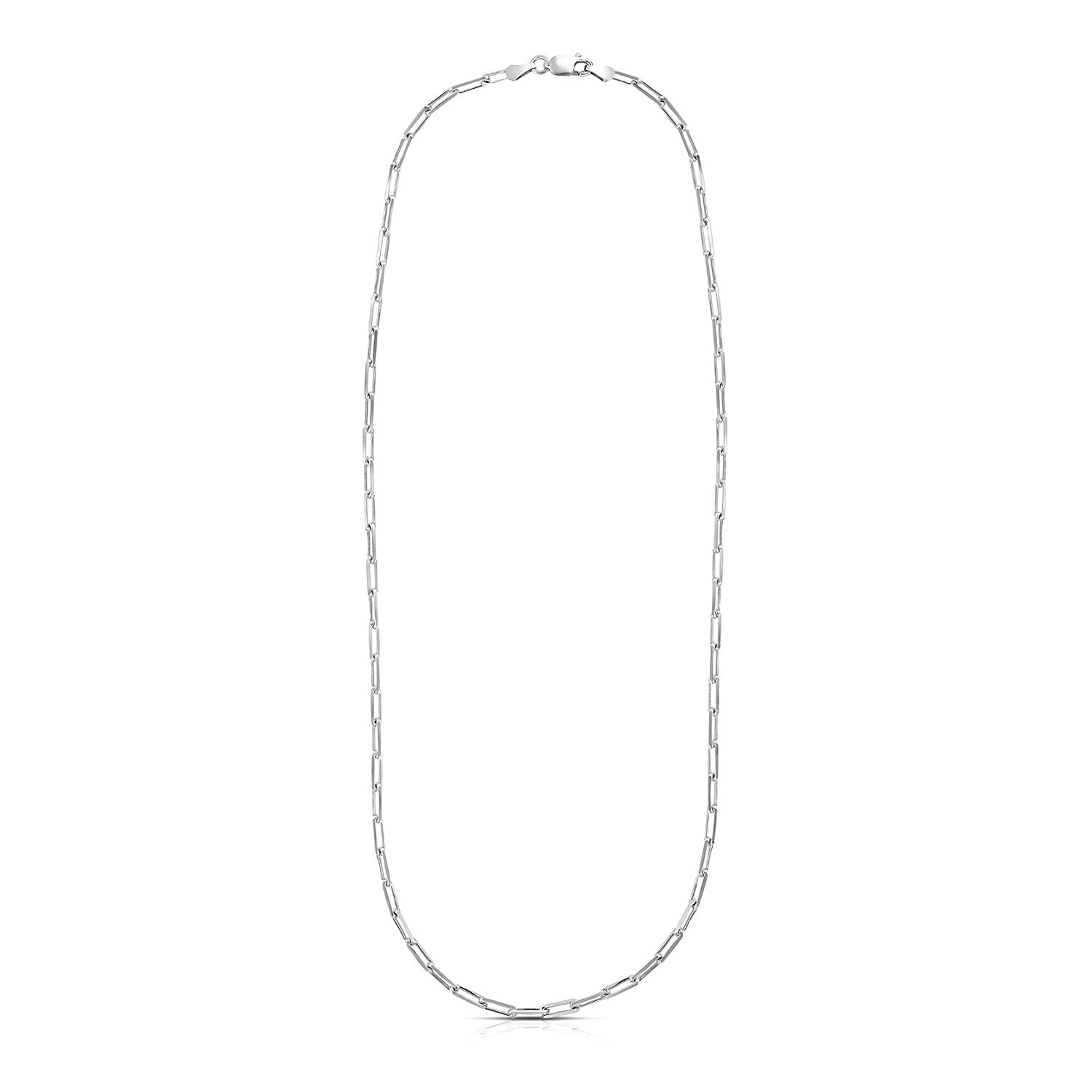 Sterling Silver Rhodium Plated Paperclip Chain (3.0 mm)