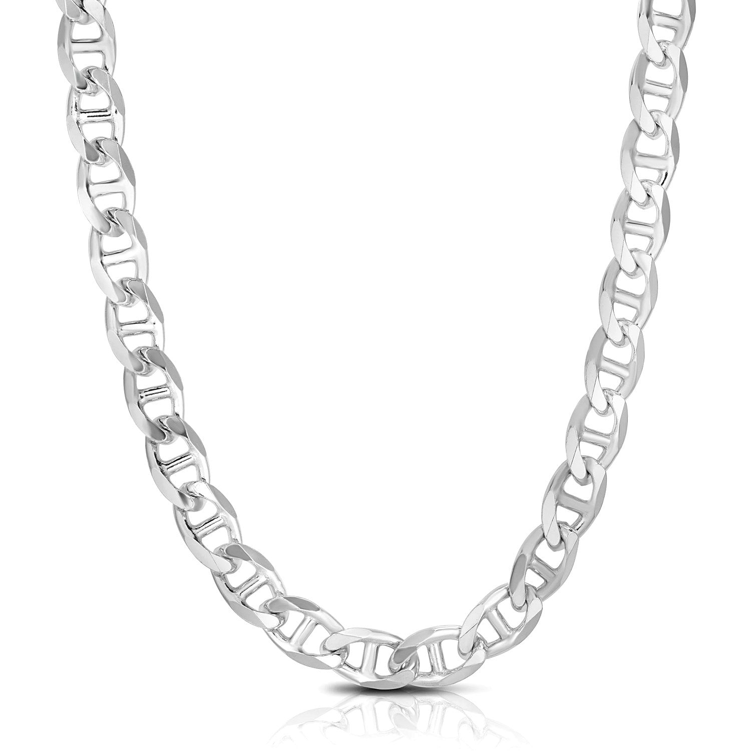 Sterling Silver Rhodium Plated Mariner Chain 8.0mm