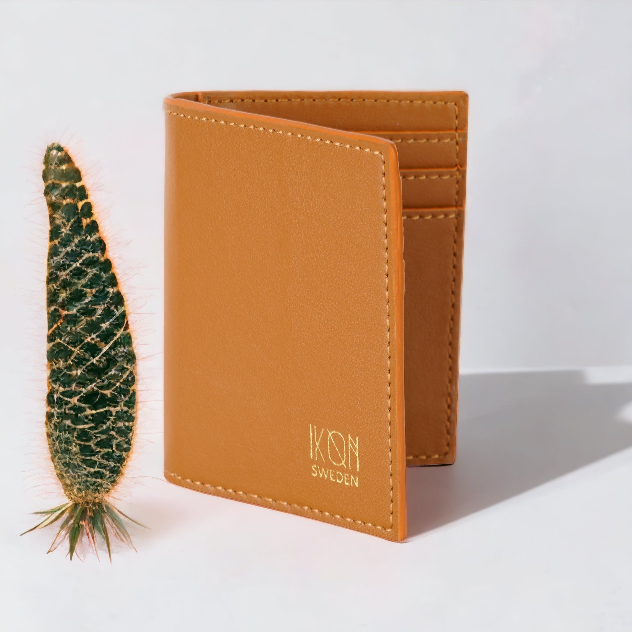 Cactus Leather BiFold Card Wallet - Cognac-1